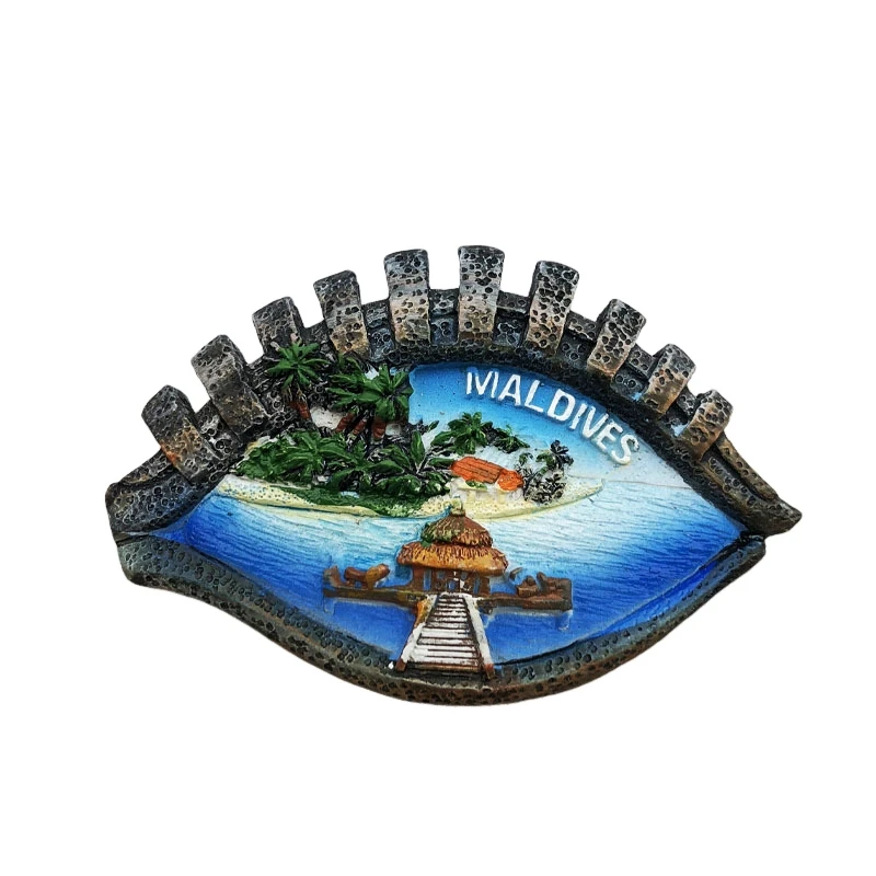 Refrigerator Magnets Maldives Seaview Island Tourism Souvenir Resin Refrigerator Magnets Kitchen Accessories Decoration Home