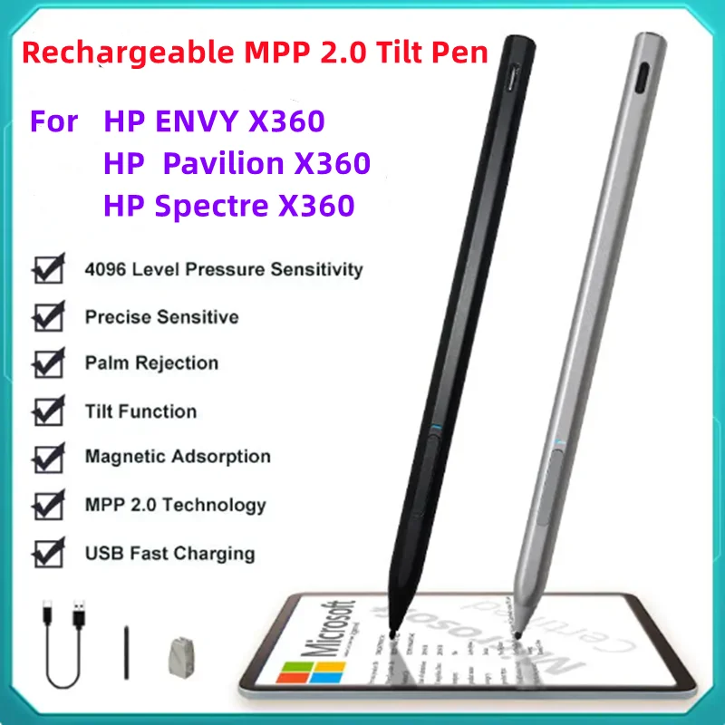 magnetic-stylus-pen-for-hp-envy-x360-pavilion-x360-spectre-x360-2-in-1-laptop-rechargeable-mpp-20-tilt-pen-3j122aa-abb