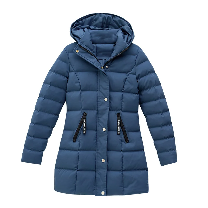 المرأة منتصف طول مقنعين أسفل سترة قطن سميكة الدافئة الخبز نمط معطف الشتاء النسخة الكورية الأم نمط غير رسمي البوليستر F... #5