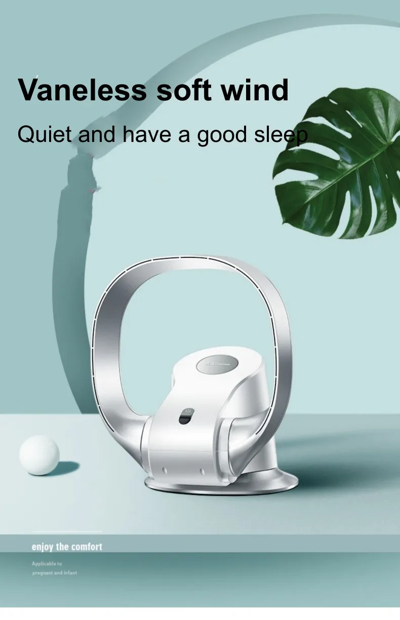 2023 neue 220V super leise variable Geschwindigkeit nicht schaufel los Lüfter Home Office hat den Remote Blade less Wand ventilator 12 Zoll вентилято� – Detail 1