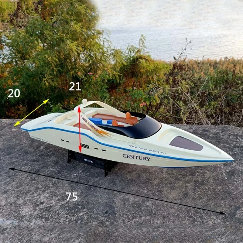 Rc Dual-Powered Jacht Model 75Cm Race Speedboot Afstandsbediening Elektrische Raceboot Model Speelgoed Geschenk Cruiseschip Afgewerkt Model