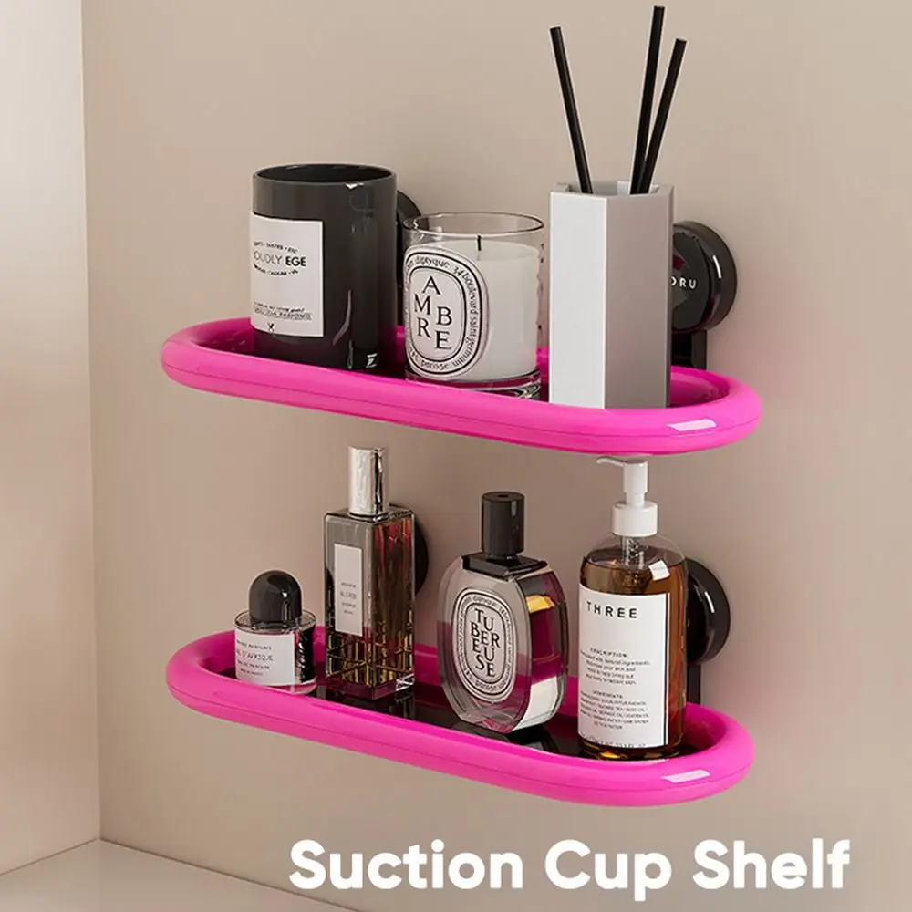 

Dopamine Suction Cup Storage Shelf Free Punch Durable Wall Hanging Storage Rack High Quality Drainable Toiletries Organizer