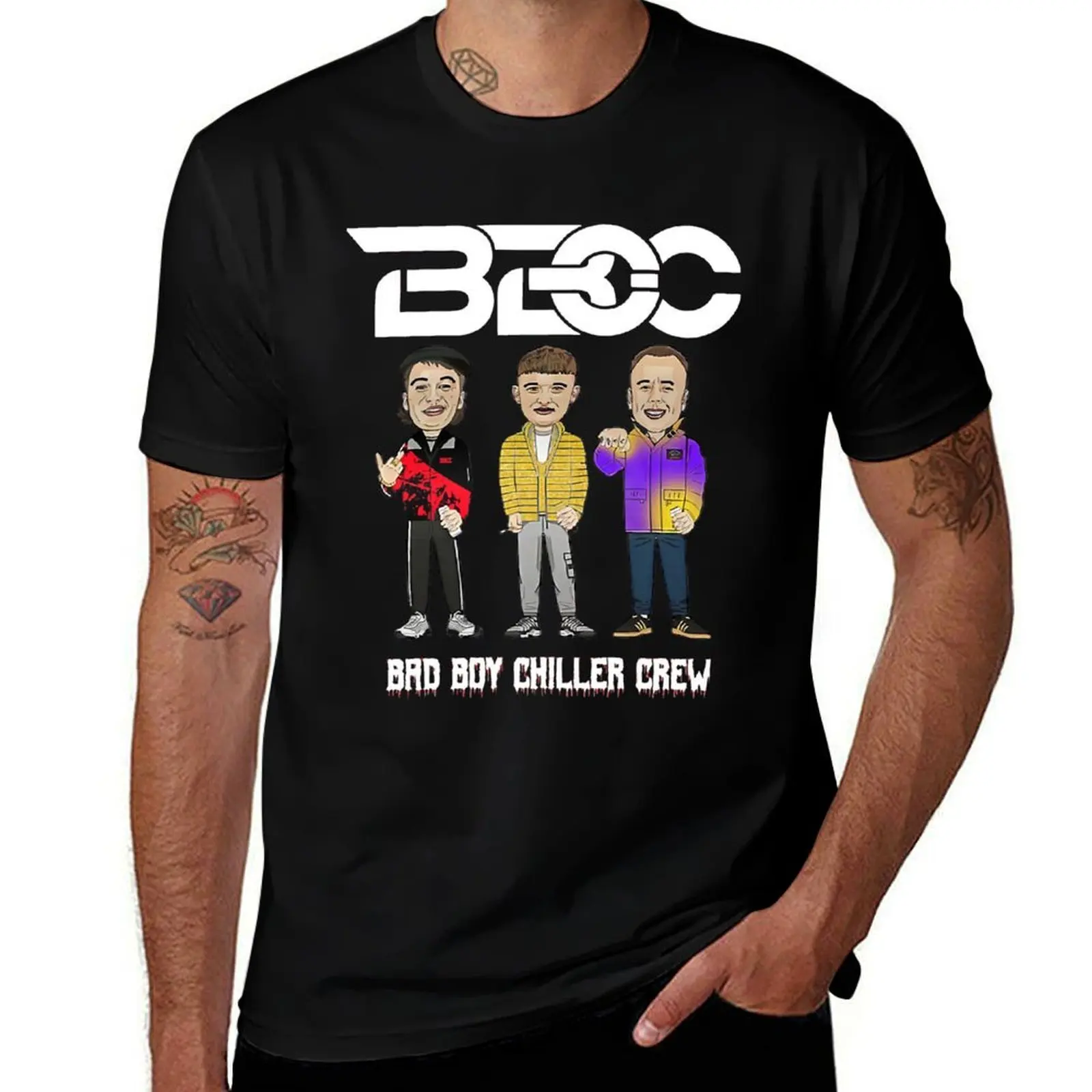 Bad Boy Chiller Crew T-Shirt Plus Size Gym Sports T-Shirt