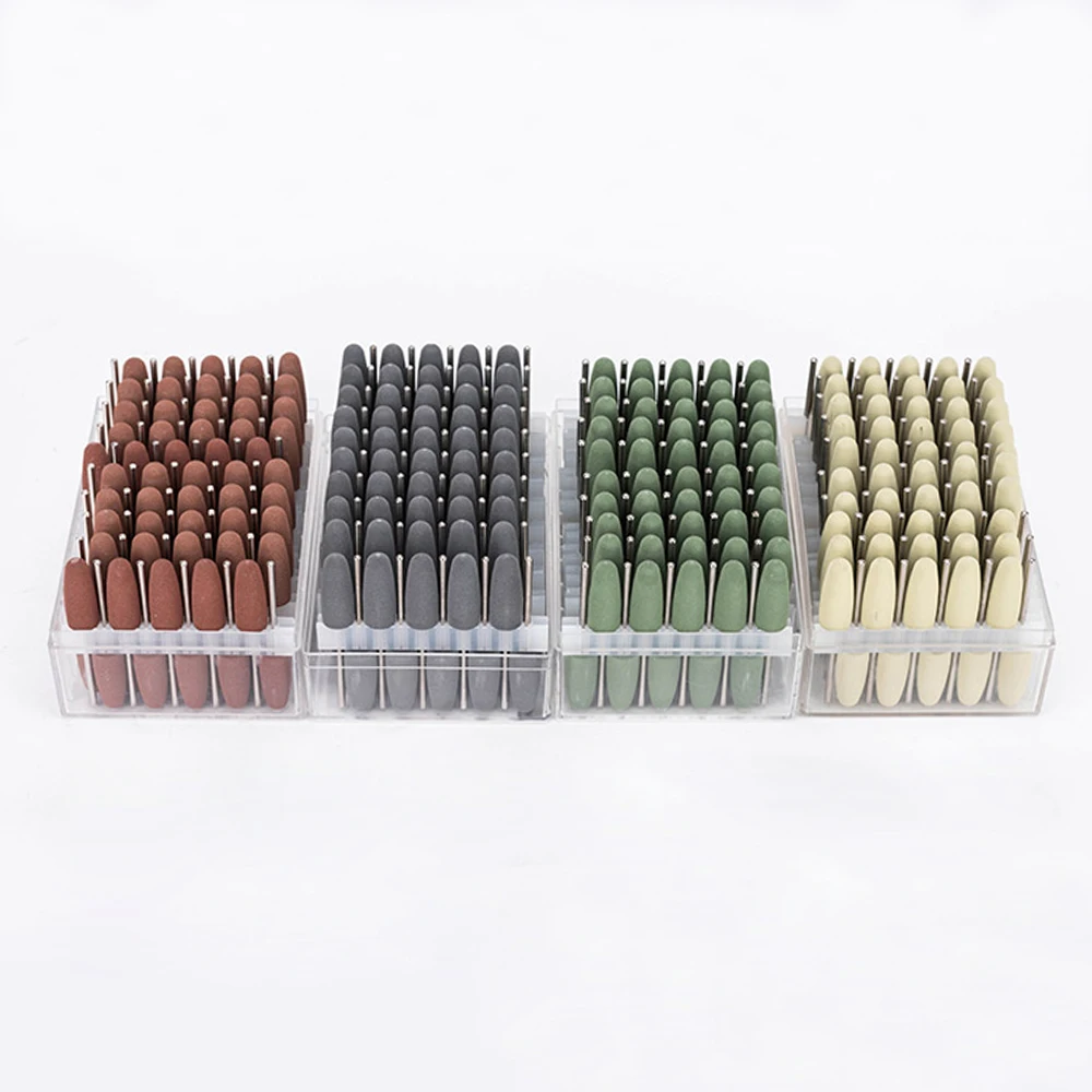 100pcs Dental Laboratory Polishing Tools Silicone Rubber Polisher for Metals Ceramics Composite Materials and Porcelain
