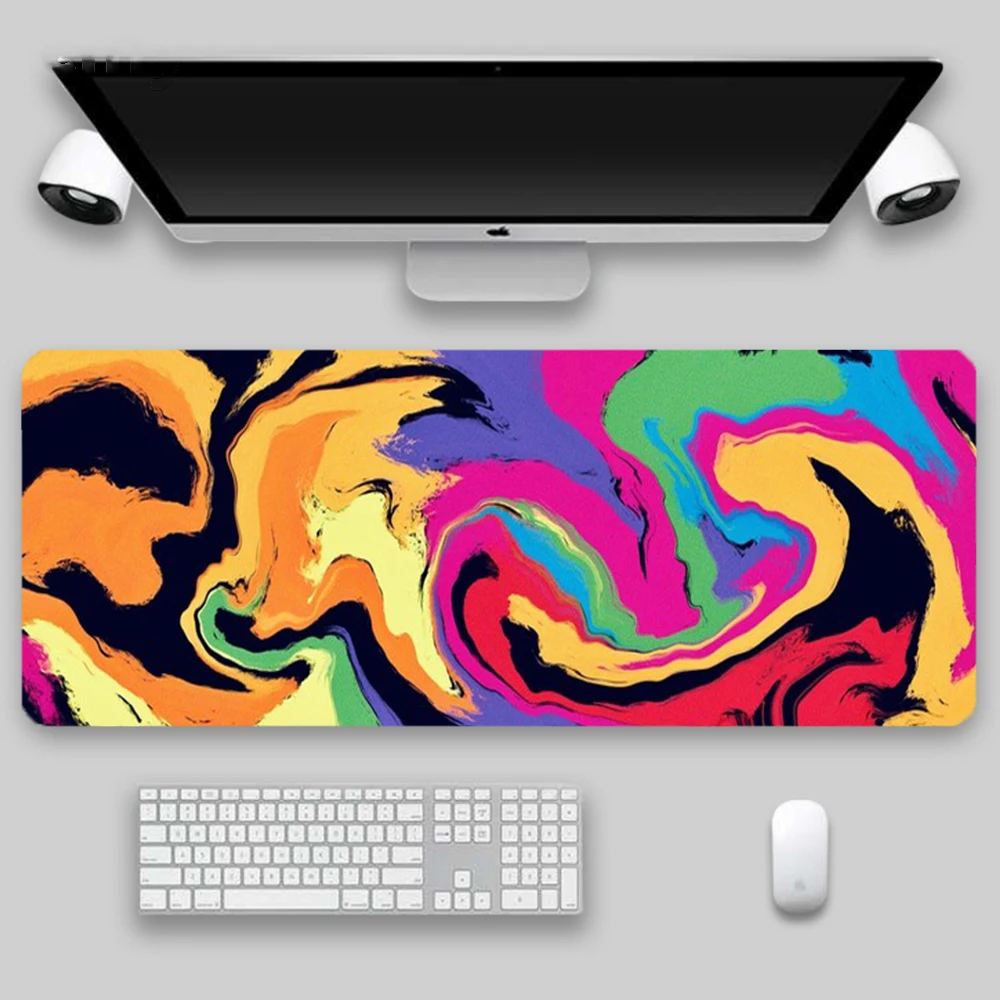 Abstract Pattern of Colorful Neon Picture Art Mouse Pad Printing for Custom Desk Mat Xxl Gaming Mouse Pad Multiple