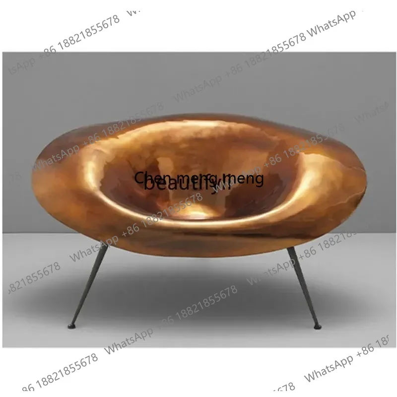 

new zqNordic FRP Metal Lounge Chair Chair Stainless Steel Electroplating Sofa Chair Armchair ss 26