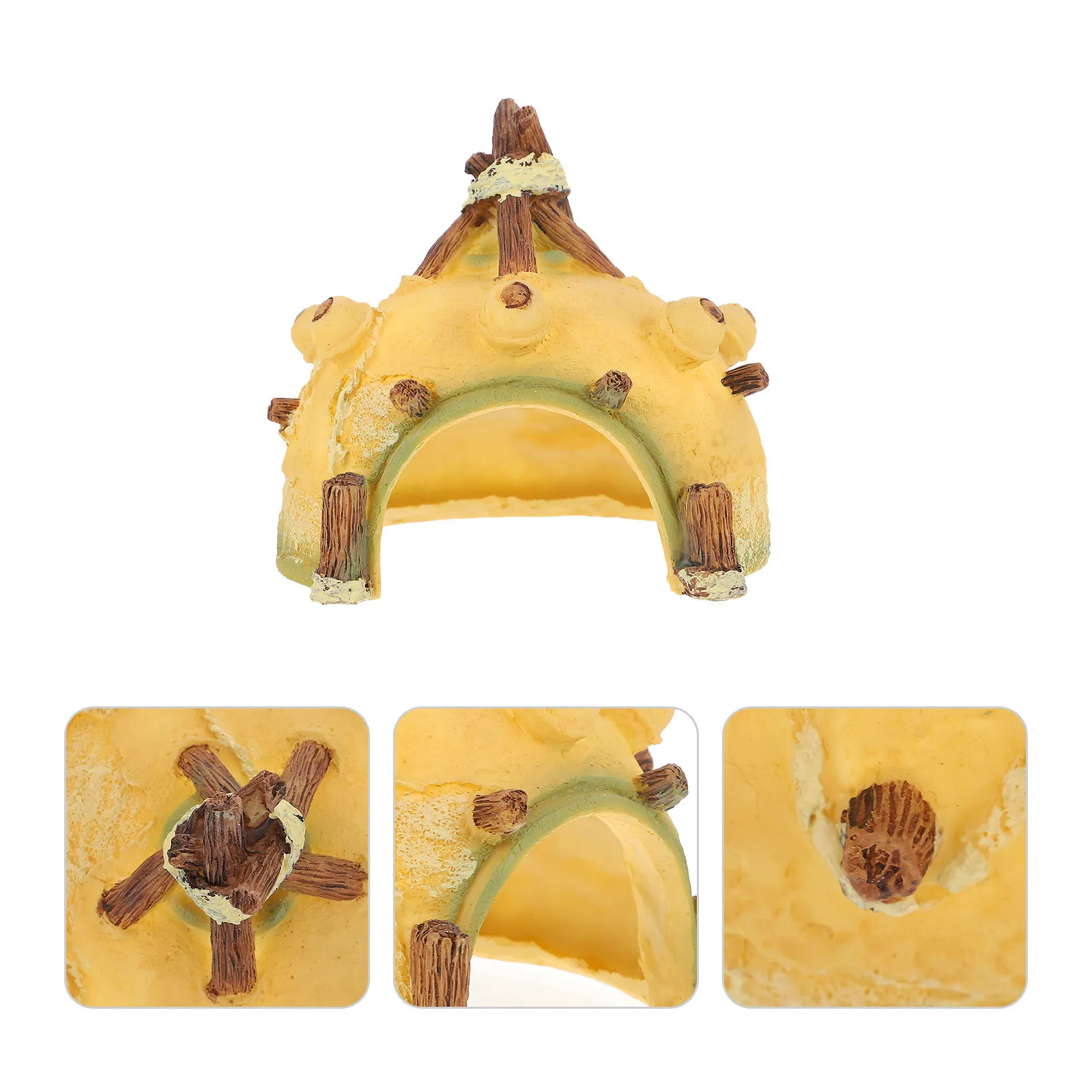 

Resin Aquarium Ornament Fish Tank Hideout House Realistic Reptile Box Decor for Aquarium Landscape Non-Fading Submersible