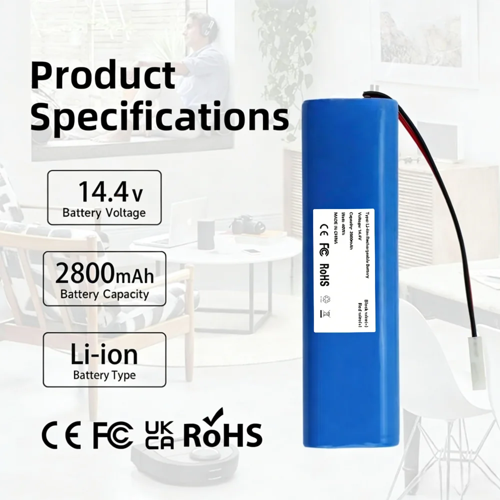 2800mAh Replacement Battery for Rowenta X-Plorer 75/75S/75S+/95 Series RR7675WH RR7635 Vacuum Cleaner 14.4V Li - ION Battery