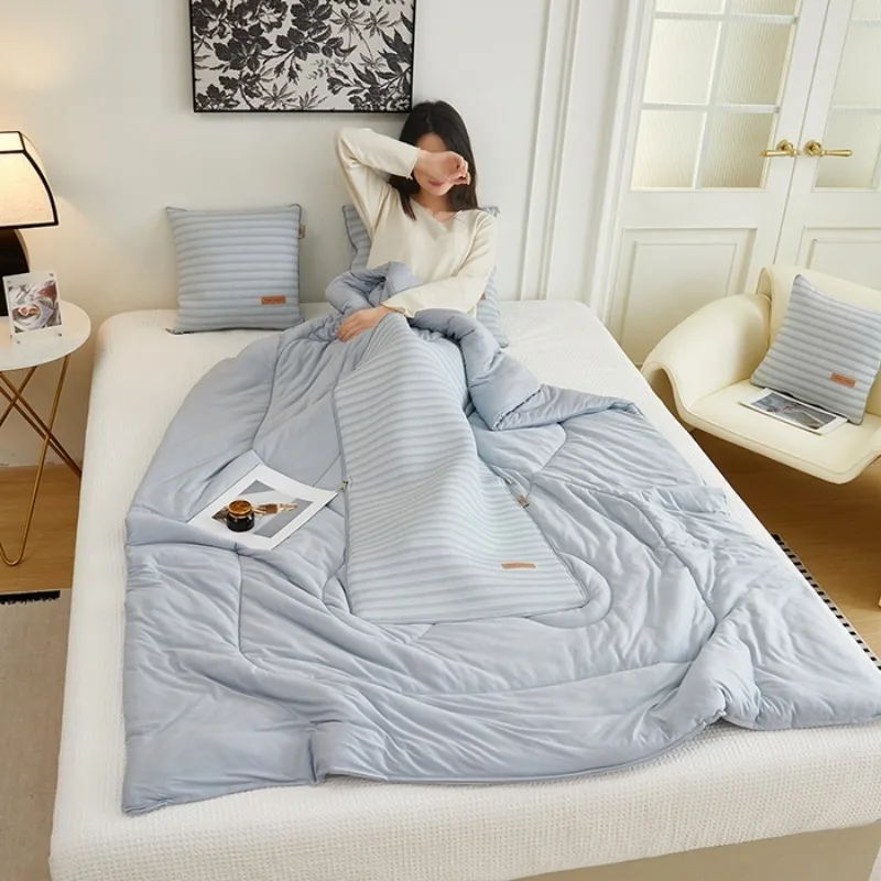 Spring and summer solid color composite cool simple business pillow quilt comfortable and breathable dual-purpose pillow quilt