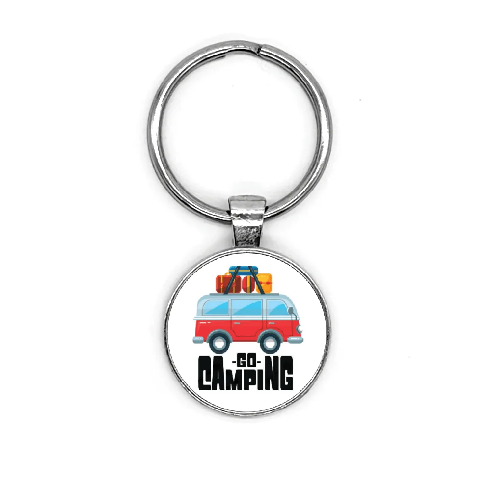 1Pc Stylish Camper Go Camping Keychain Jewelry Gifts