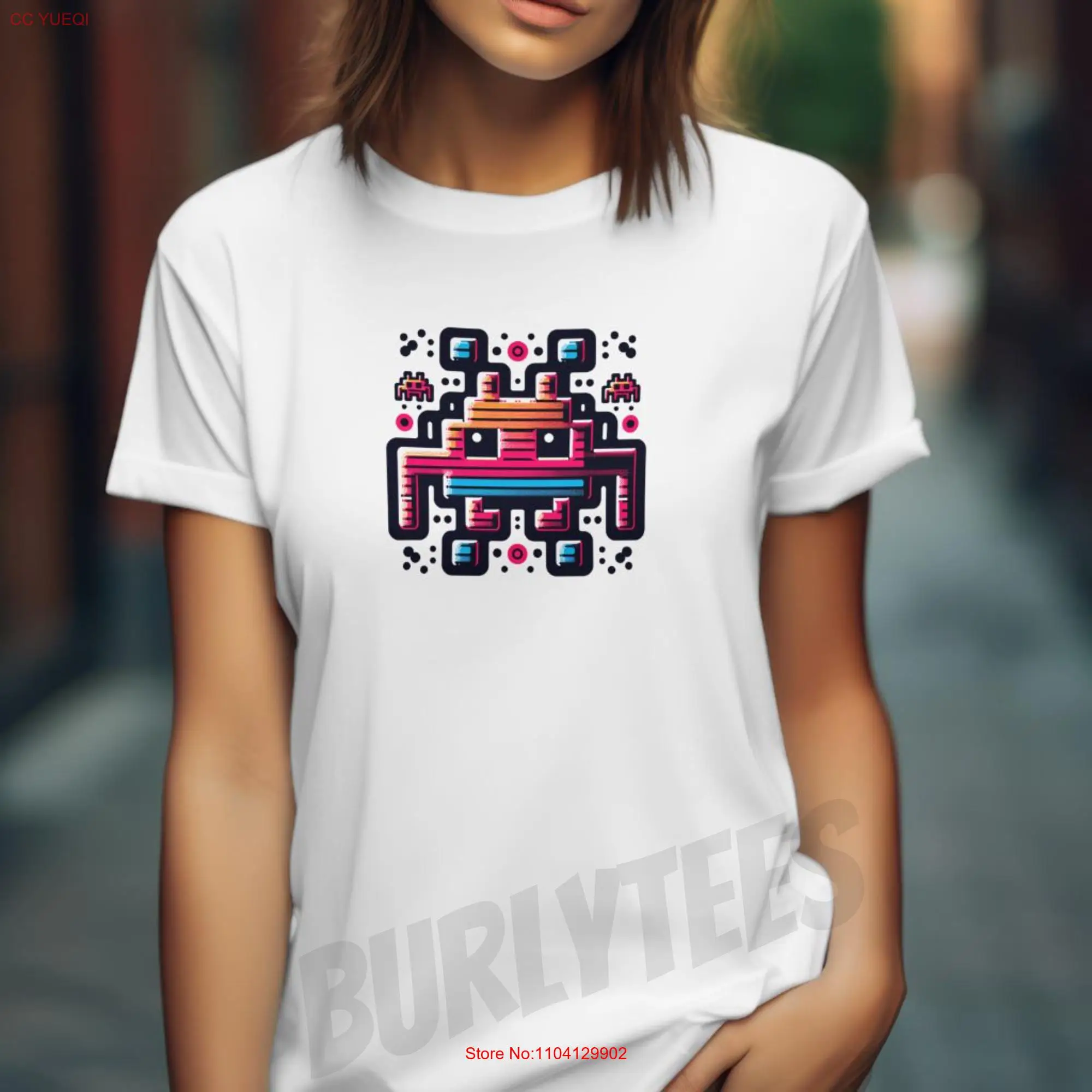 

Retro Gaming T Shirt 80s Arcade Gamer Pixel Art Style for Gamers Classic Video Game Lover Apparel long or short sleeves
