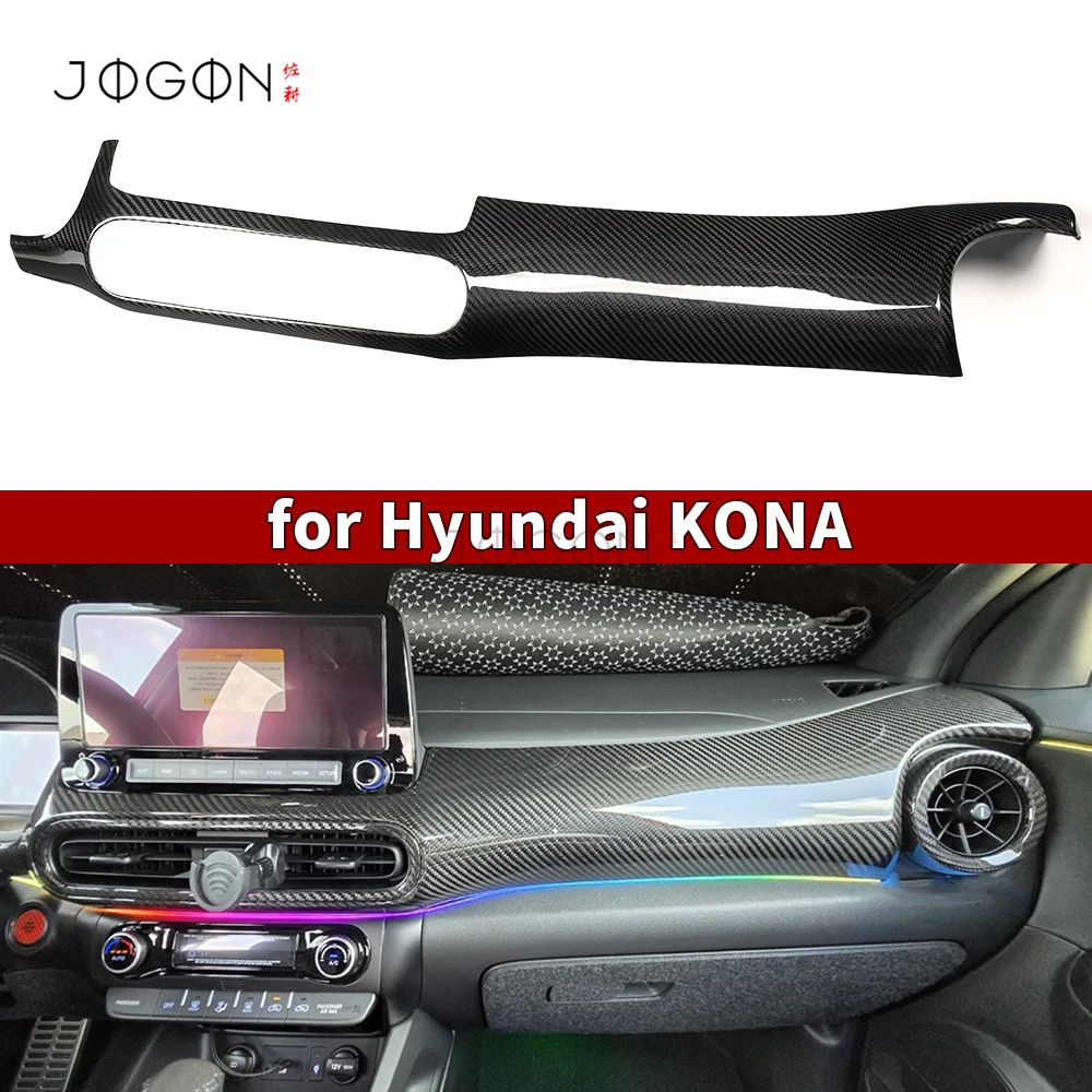 

For Hyundai Kona N 2021-2023 Center Console DashBoard Trim Cover Real Carbon Fiber Interior Accessories