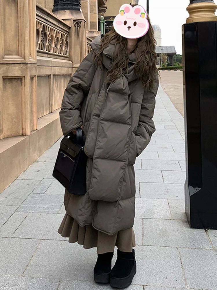 

Korean Sle Hooded Mid-Length Cotton Jaet Women's Loose Slimming Casual Anti-Aging Cotton Clothes Winter New Arrival