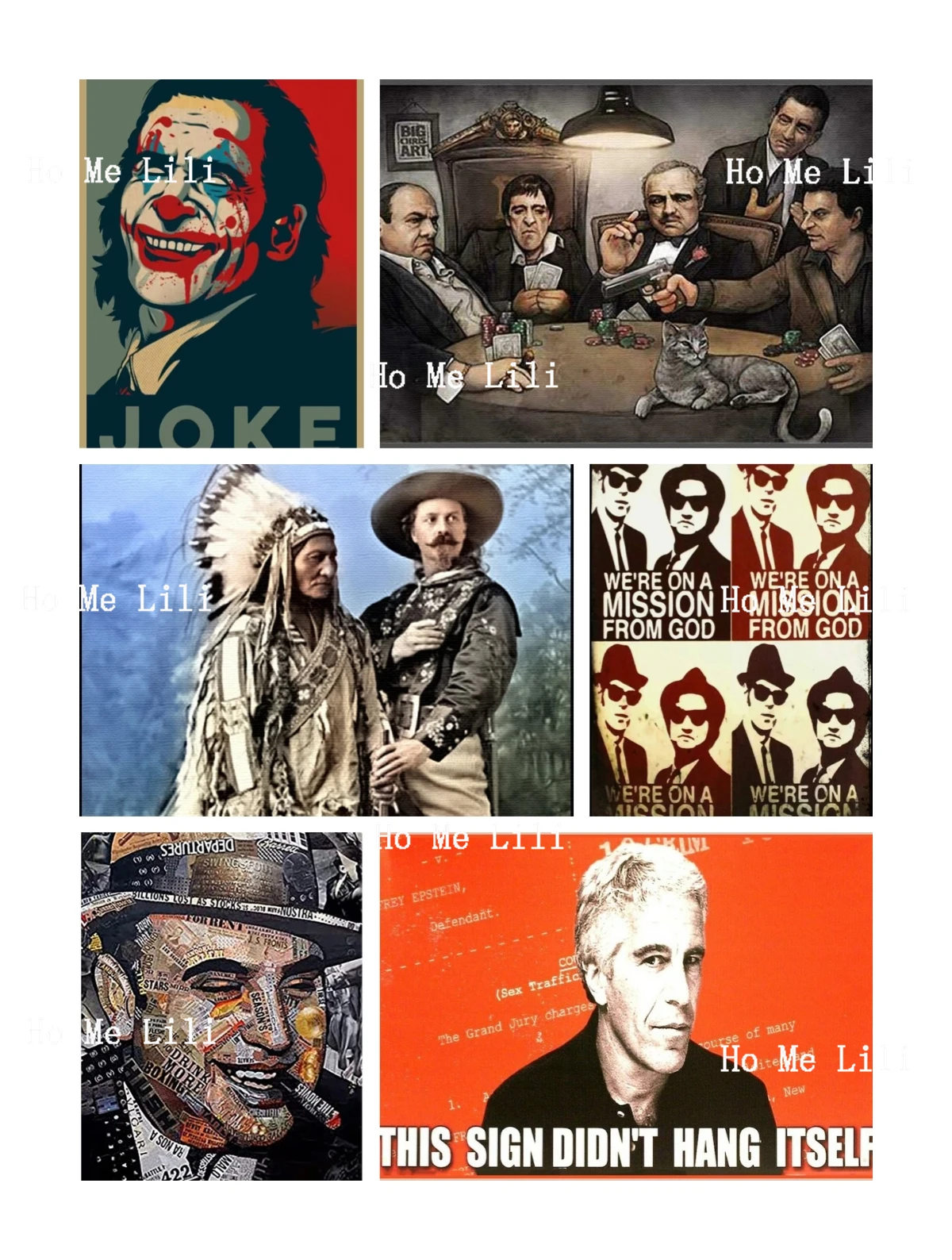 Joker Jokes Western Sit But Ii y Buffalo Bill Chie Blues Brothers Outlaw, Chase Epstein, Logo de Metal artístico