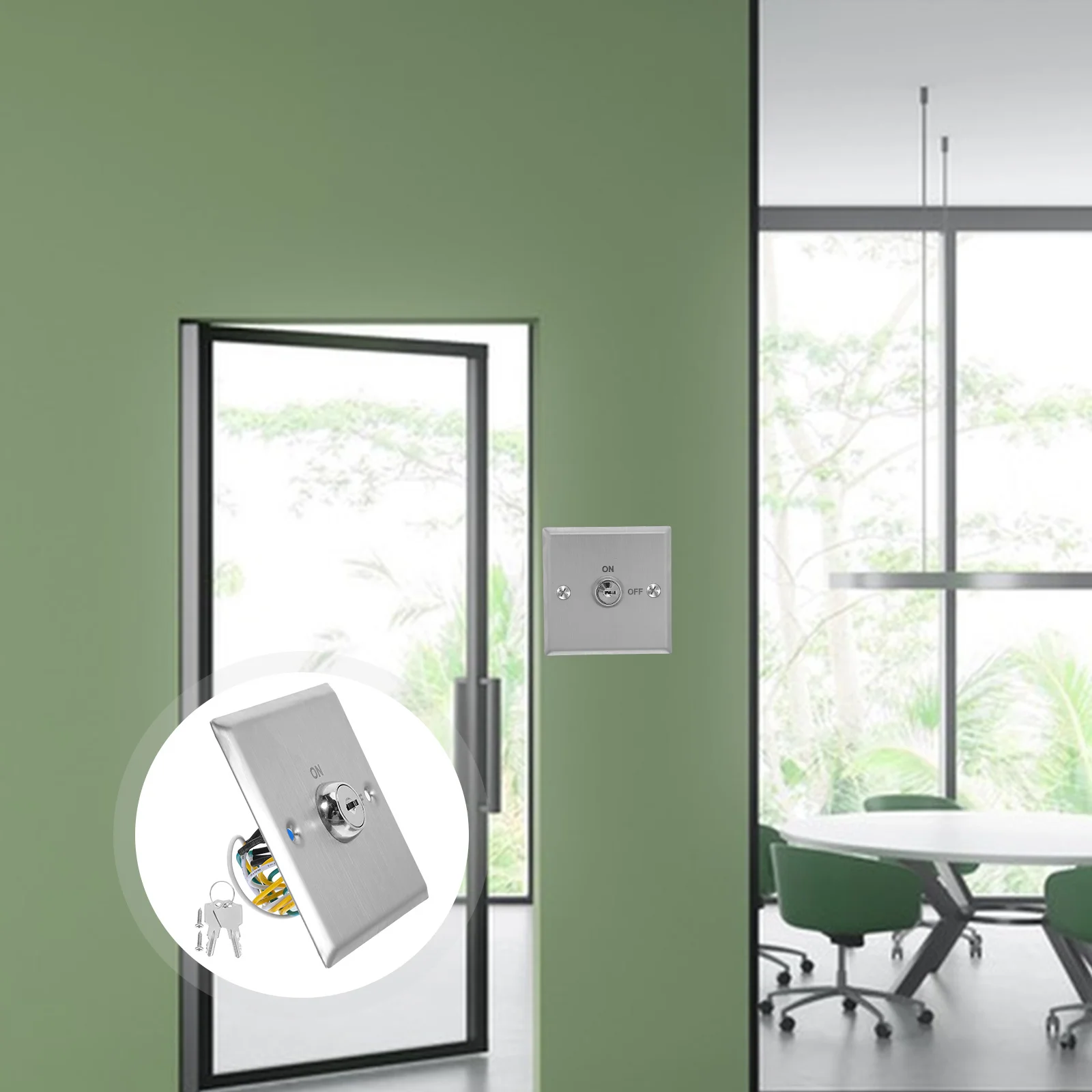 

1 Set Stainless Steel Emergency Key Switch For Door Release Weatherproof Access Control Button, Heavy Duty Key Operated Switch