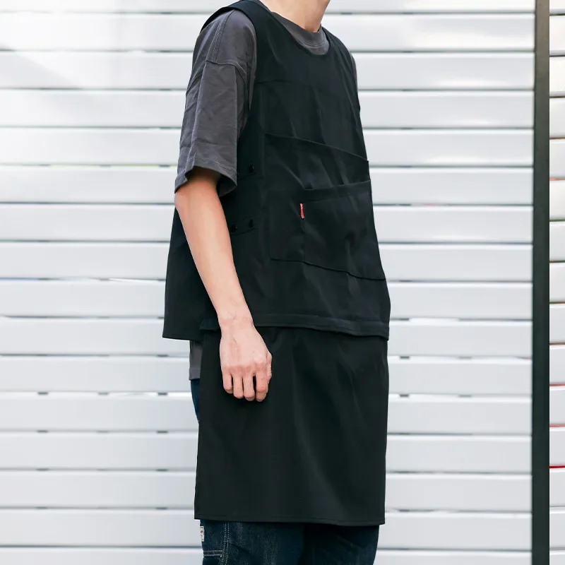 Fashion Sleeveless Apron Smock Removable Customized Logo Kitchen Work Clothes Men and Women Workwear Apron