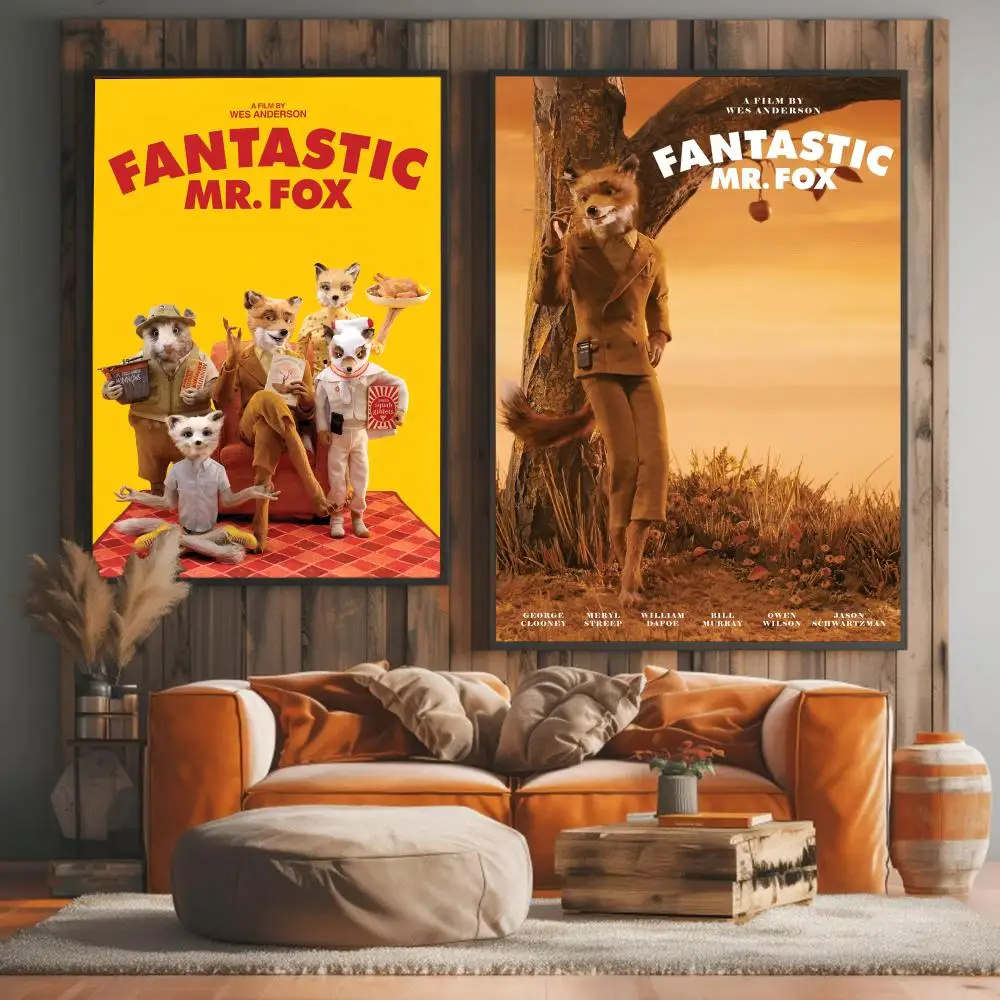 ملصق فيلم The Fantastic Mr. Fox ملصق مثالي ذاتي اللصق لمكتب المسرح المنزلي ديكور فني جداري هدية رائعة
