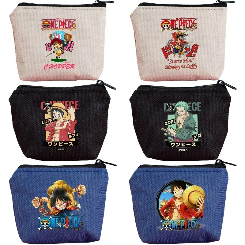 Monedero de One Piece de Luffy, Mini Bolsos de Zoro, Bonita Cartera de Anime con Cremallera, Bolsa Cuadrada para Tarjetas, Bolsillo de Almacenamiento para Niños, Porta Tarjetas, Regalo