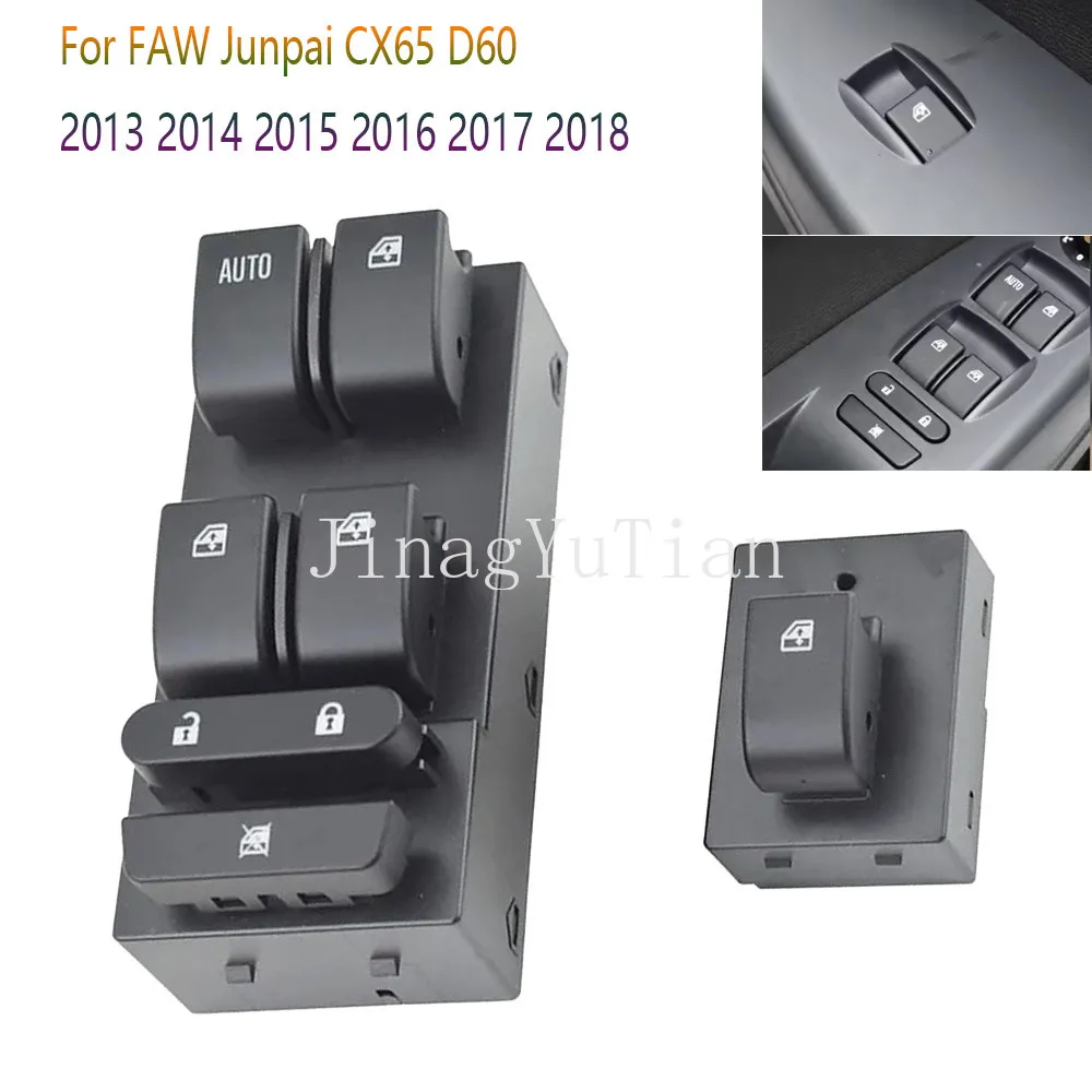 

Front Left Right Rear Electric Window Control Switch Button Glass Lifter Parts for FAW Junpai CX65 D60 2013-2018 Car Accessories