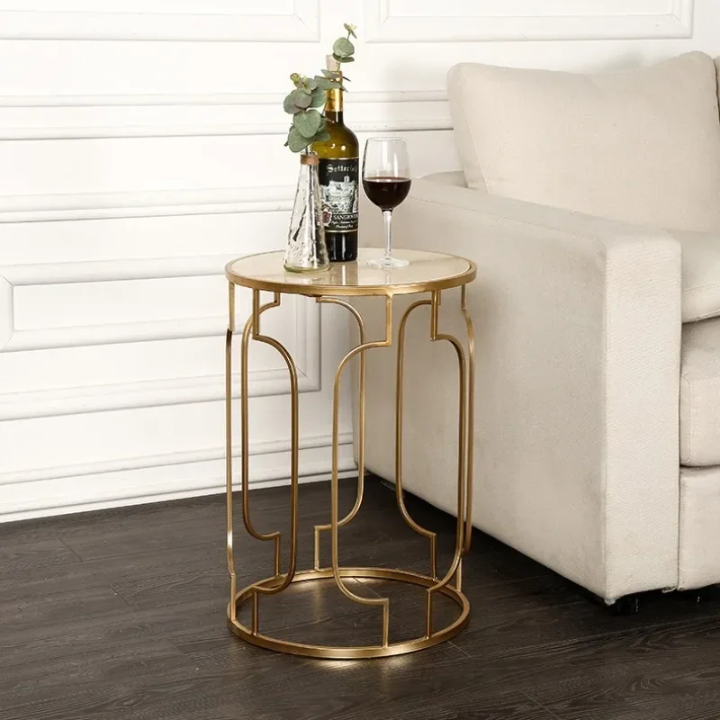 Nordic Landing Entrance Home,wrought Iron Imitation Marble Coffee Table, Living Room Sofa, Nail Salon, Milk Tea Shop, Side Table