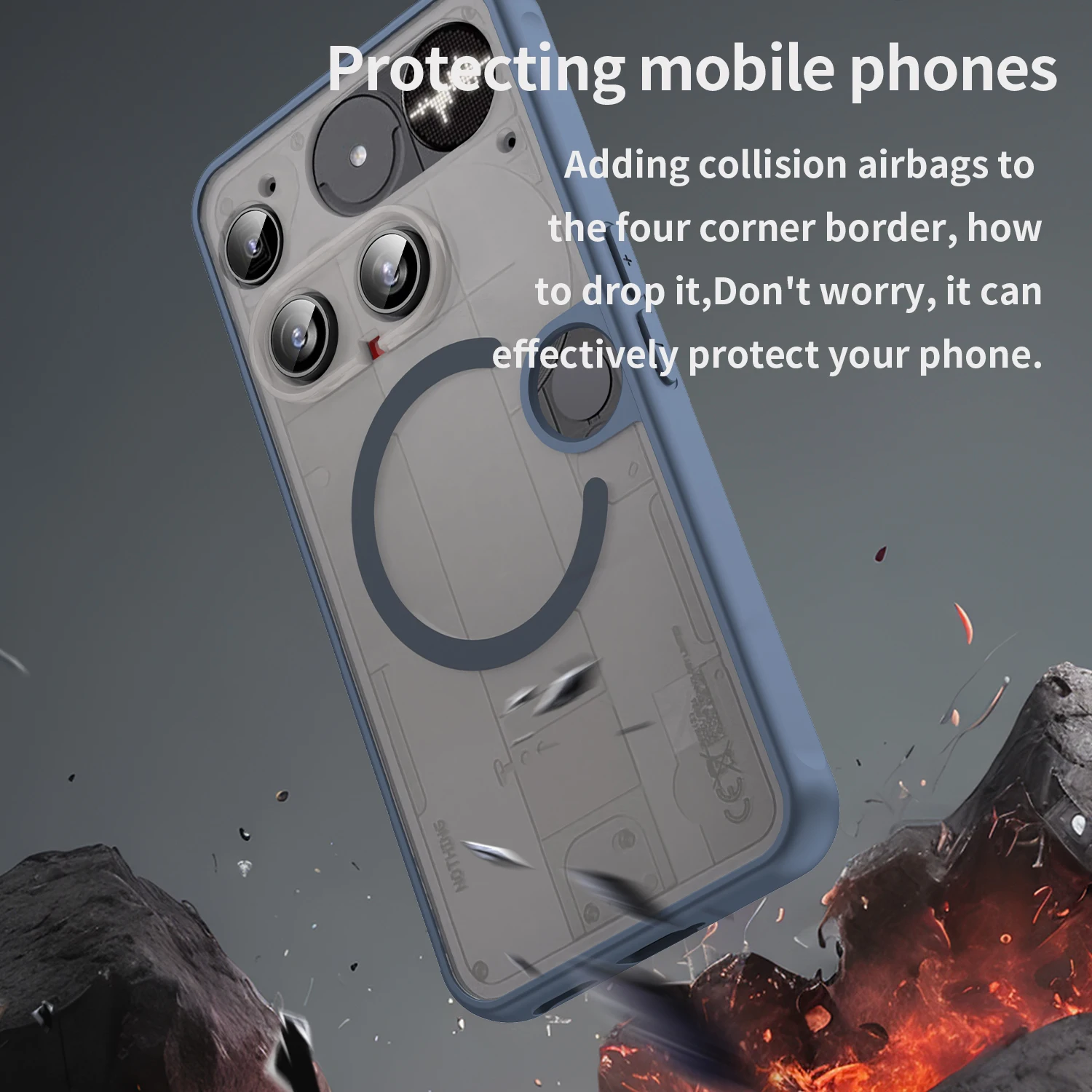 Für Nothing Phone3 Matte Case, kompatibel mit MagSafe, Fallschutz, schlanker Schutz, durchscheinende Abdeckung für Nothing Phone 3 – Detail 4