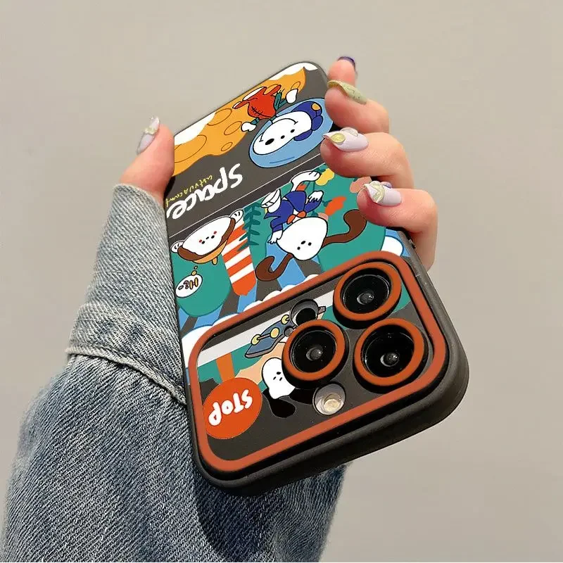 Casing silikon kartun Snoopy, sarung HP lembut tahan guncangan untuk Iphone 14 13 Pro Max 12 11 Xs X Xr 7 8 Plus Se