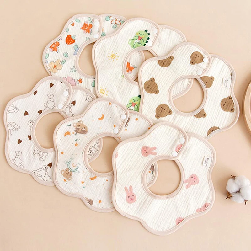 

Waterproof Newborn Cotton Bandana, 1pc Saliva Bibs, Absorbent Burp Cloth for Boys and Girls Feeding