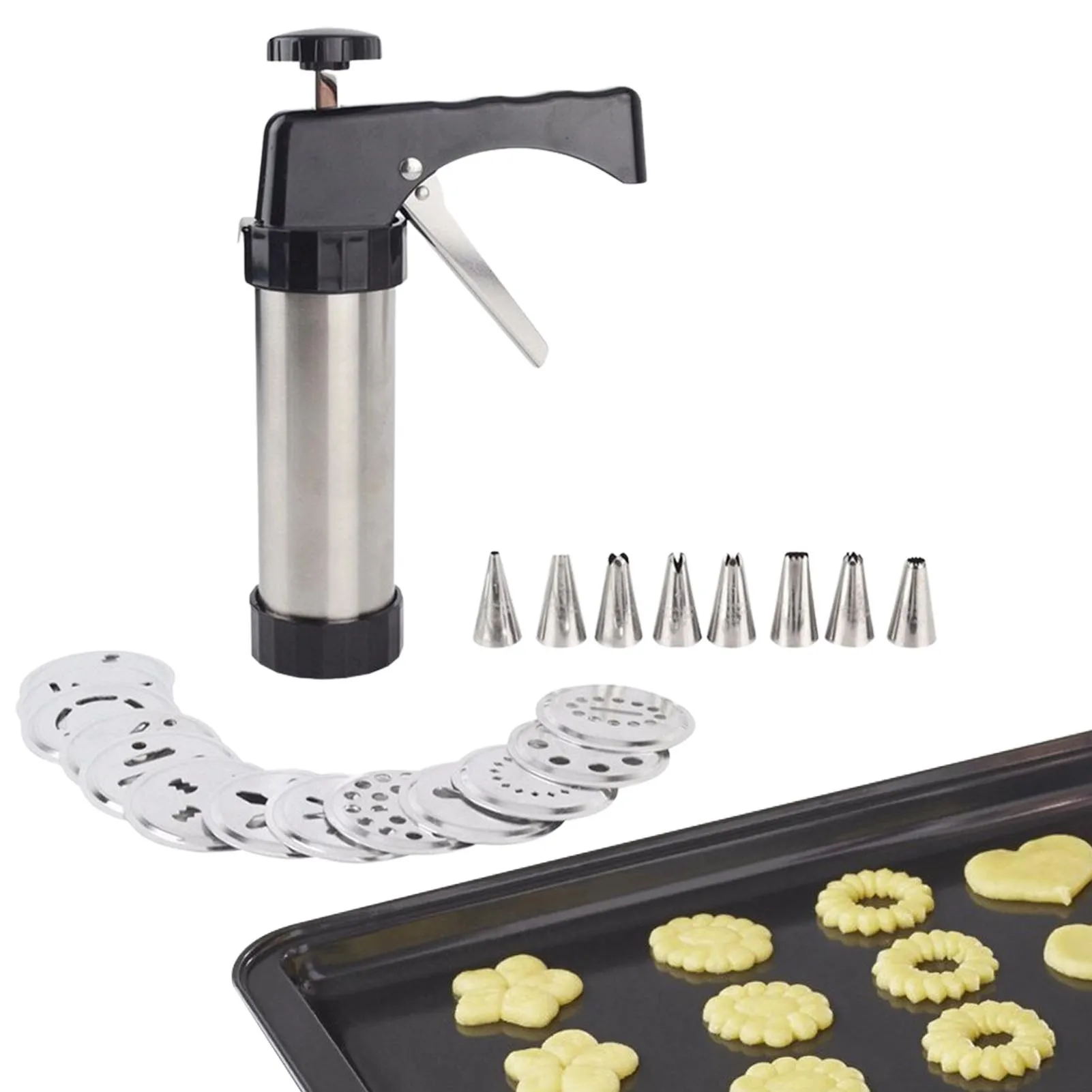 

Cookie Press Maker Kit Cookie Press MakingBiscuits Cake Mold BiscuitCookie Press Maker Machine Dessert Decoration Tool