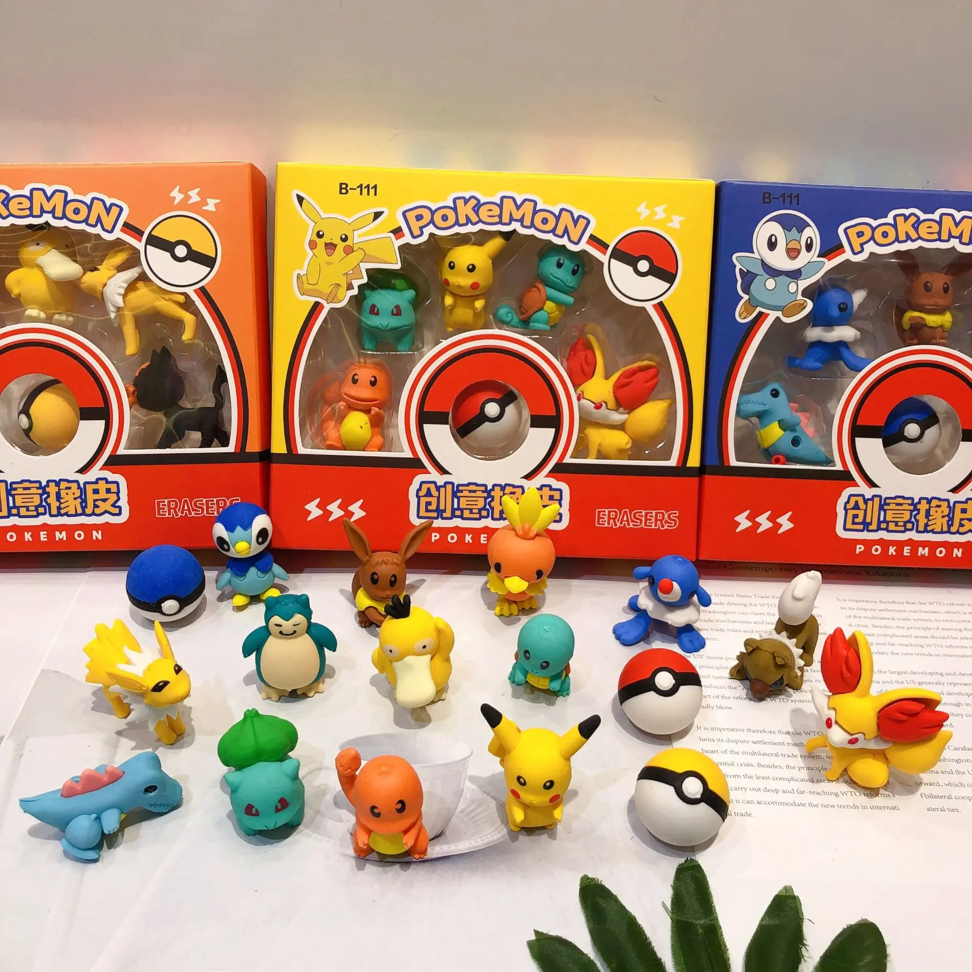 

5pcs/set Pokémon 3D Eraser Cartoon Shape Kawaii Cute Pet Anime Desktop Ornaments Student Learning Stationery Children's Gifts