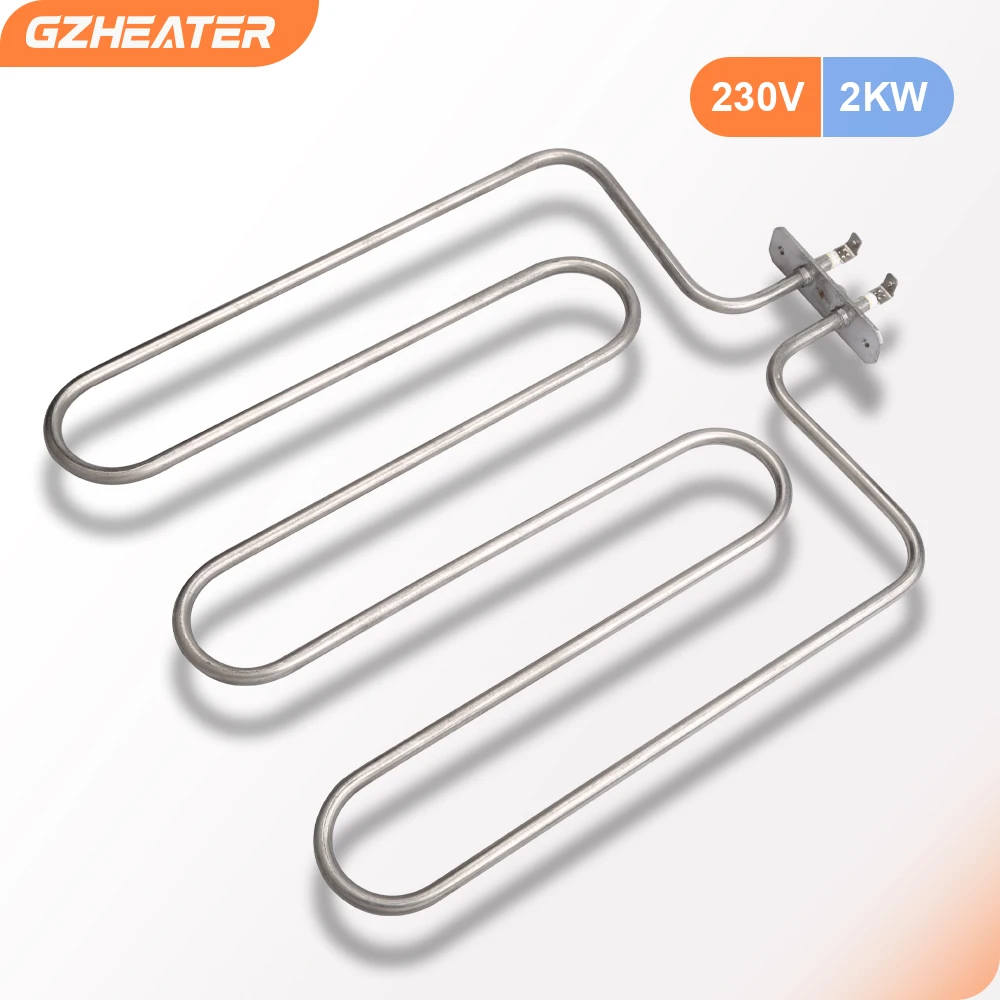 GZHEATER 2000W Electric Sauna Heating Element 230V 3U Air Dry Oven Heater SUS304 Straight Pipe for Stove Grill Spare Part