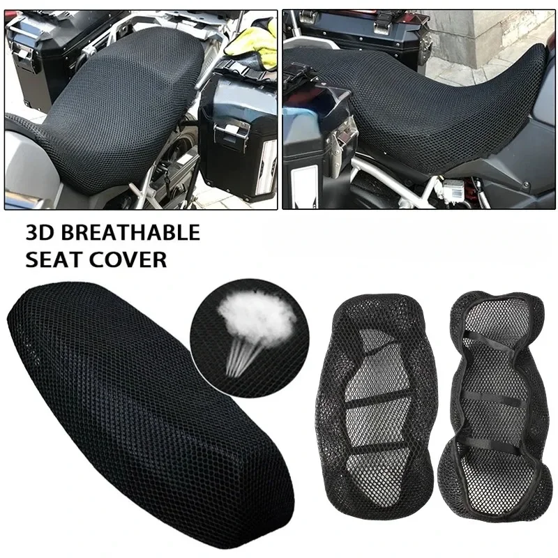 Motorcycle 3D Mesh Fabric Anti-skid Pad Scooter Seat Electric Bike Seat Cover Breathable Waterproof Covers Cushion Net Cover image 4