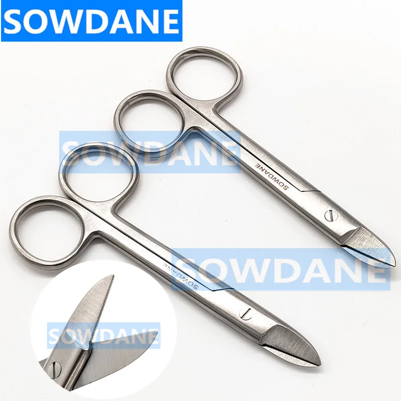 Dental Orthodontic Beebee Crown Scissor Scissors Half Moon Curved/Straight Dentist Wire Cutter ( max 0.3mm wire) Serrated Tip