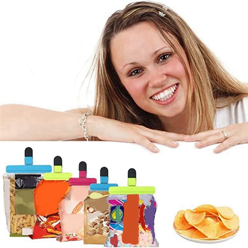 ABLN-Food Clip Plastic Heavy Duty Airtight Seal Clamp Coffee Bag Seal Bag Clamp Potato Chip Bag Clamp