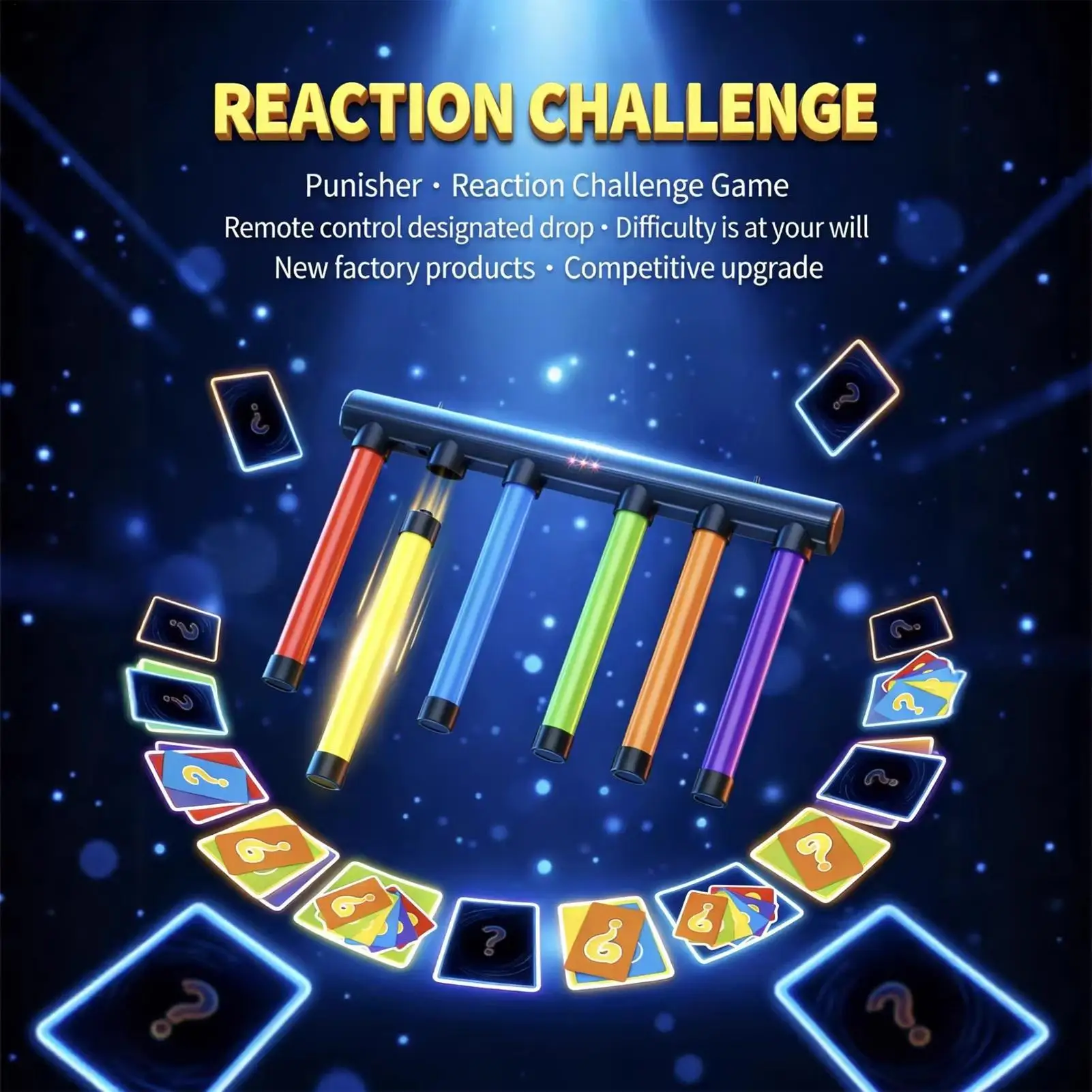 

Reflex Challenge Game 3 Speed Reaction Training Catching Sticks Machine Remote Control for Family Party Gathering Team Building