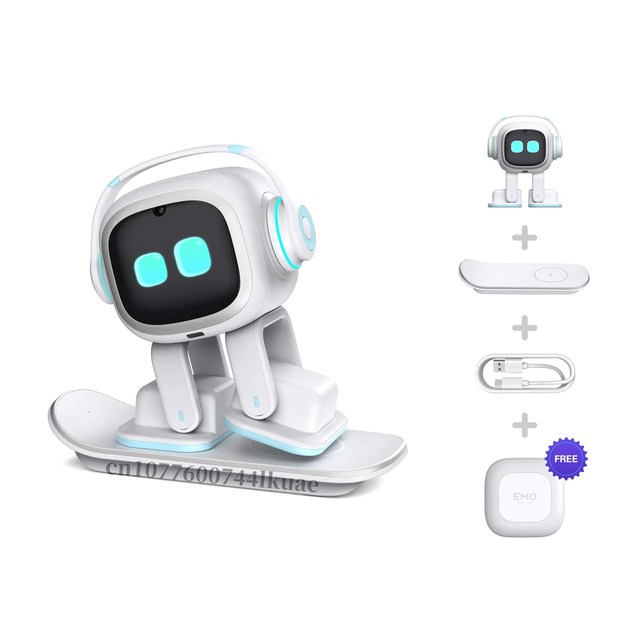 ホワイト EMO 音声ロボット スマート AI コンパニオン
