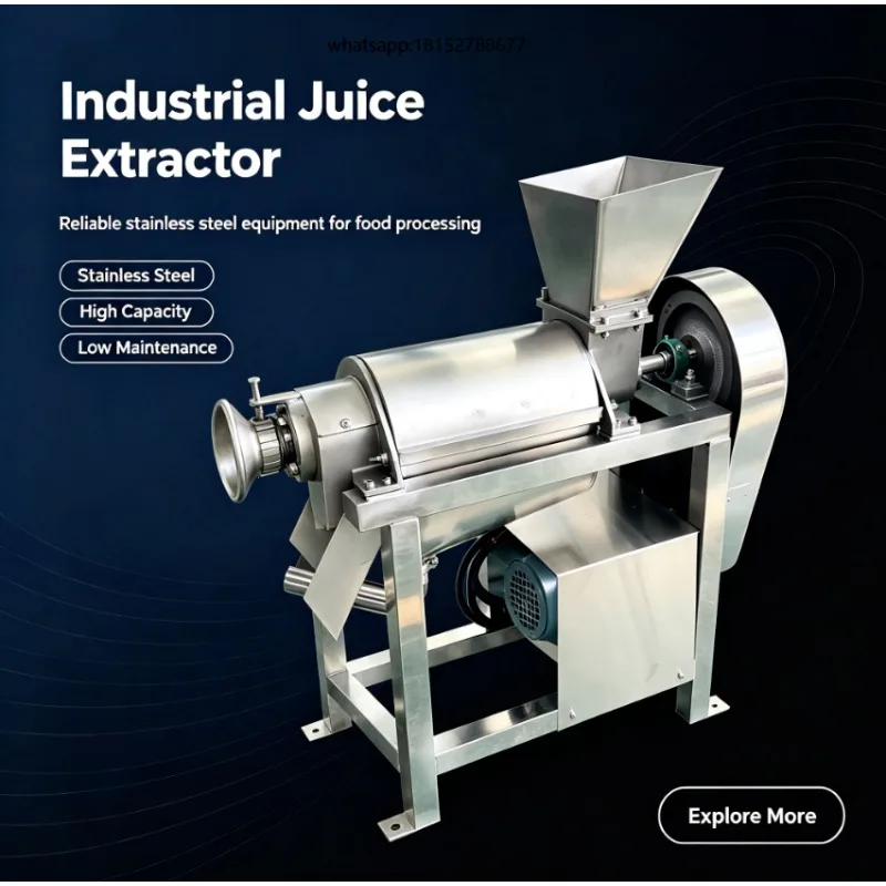 Continuous Feeding Industrial Juicer Machine Auto Discharge Pulp for Fruit Vegetable Beverage Production