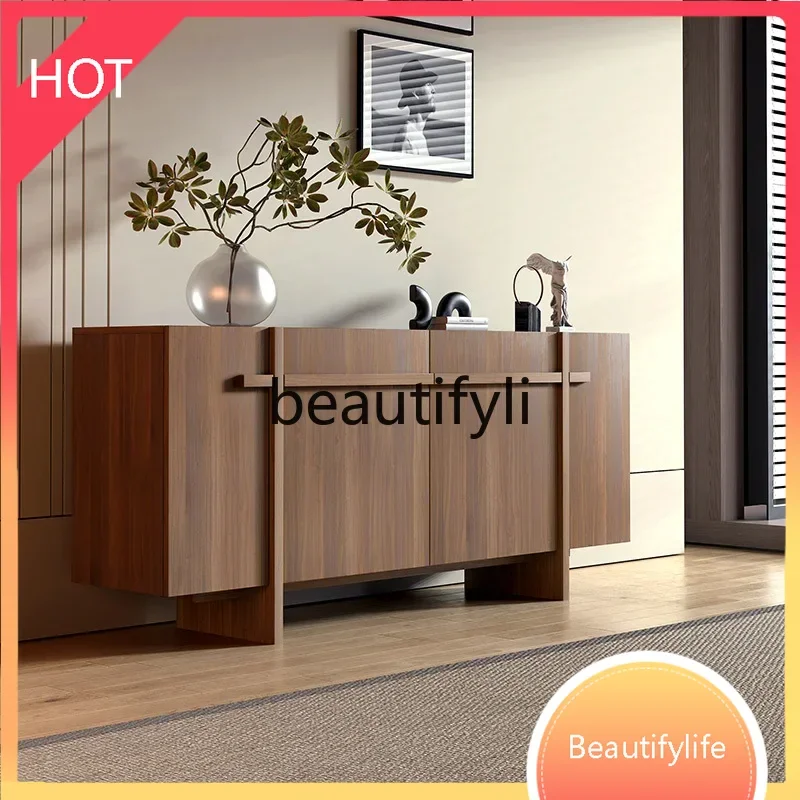 

XX80 Medieval walnut dining side cabinet living room, wall locker, dining room side cabinet short small apartment