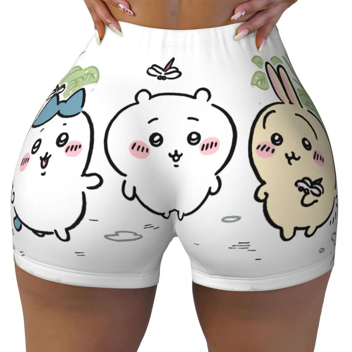 

Custom Women's Cute Cartoon C-chiikawas Anime Workout Yoga Shorts Popular Manga Gym Athletic Volleyball Biker Shorts