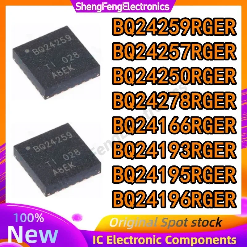 

5PCS BQ24250RGER BQ24259RGER BQ24257RGER BQ24278RGER BQ24166RGER BQ24193RGER BQ24195RGER BQ24250 BQ24196RGER VQFN-24 IC Chip