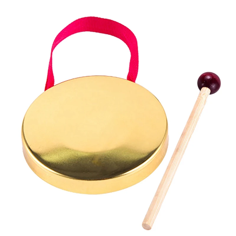 12Cm Hand Gong Percussion Instrument With Round Play Hammer For School Festival Party