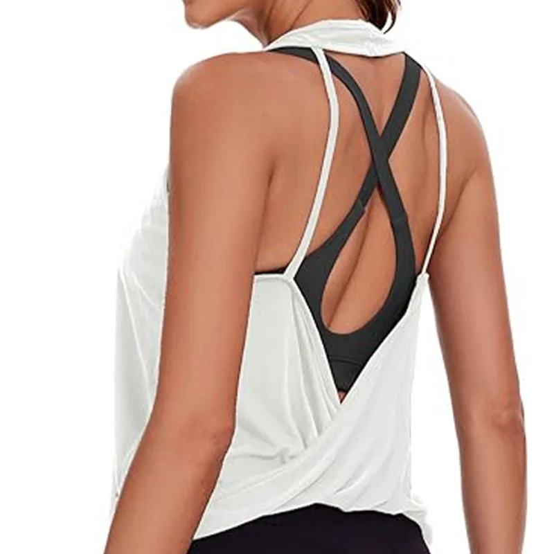 Sports Shirts Breathable Workout Tops Fitness Sportswear Female Backless Yoga Clothing Sport Crop Tops Women Gym Top