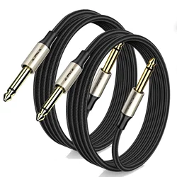 6.35mm Guitar Instrument Cable (2Pack) 6.35mm TS Mono Jack Unbalanced Guitar Patch Cords for Guitar Electric Bass Keyboard Etc