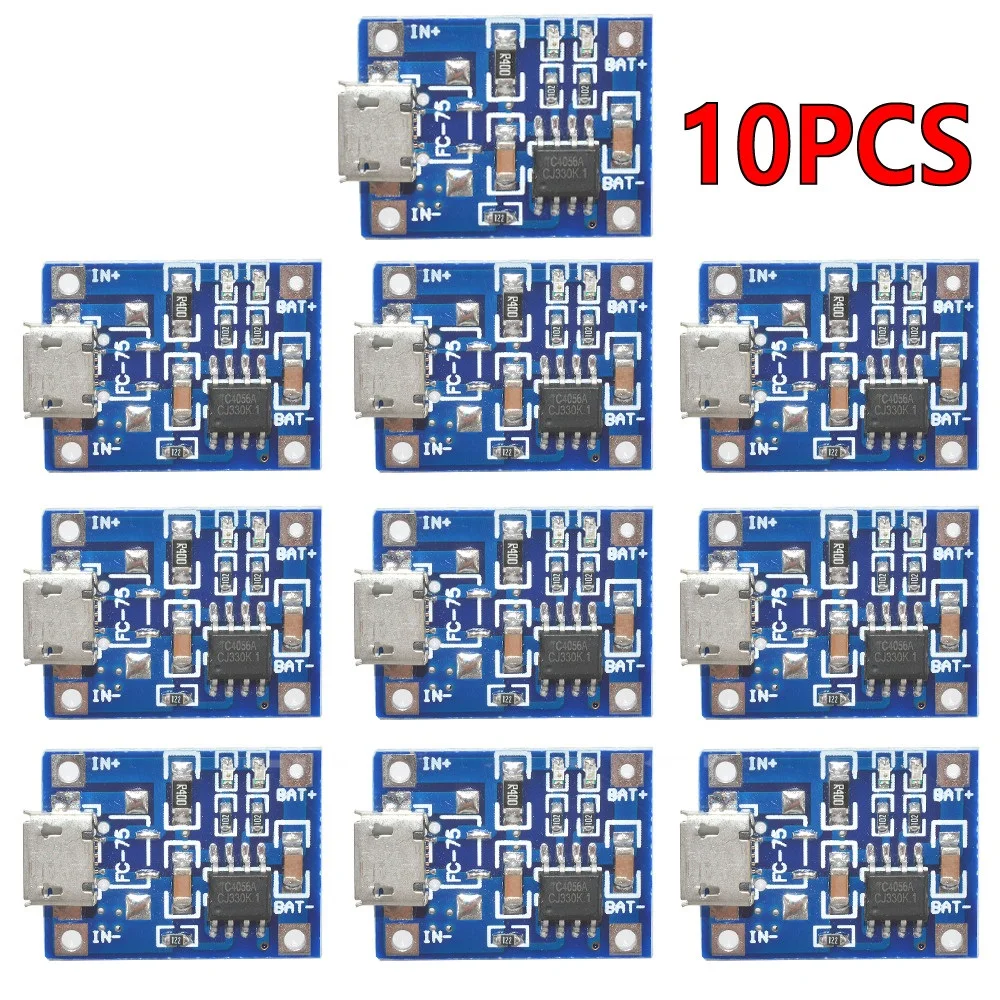 5V 1A Micro/Type-c/Mini 18650 TP4056 Lithium Battery Charger Module Charging Board With Protection Dual Functions Li-ion