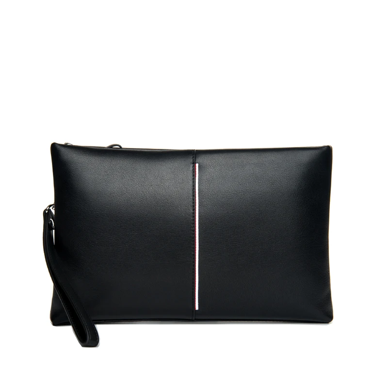 

Роскошный кожаный мужской клатч из натуральной кожи, повседневный деловой стиль конверта, большая вместимость, простой дизайн для рекламы