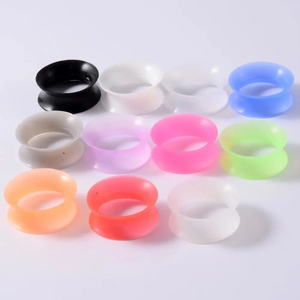 1Pair  Flexible Silicone Flexible Skin Ear Tunnels Plugs Ear Hollow Flesh Gauges Piercing Expander Earring Body Jewelry Earlets