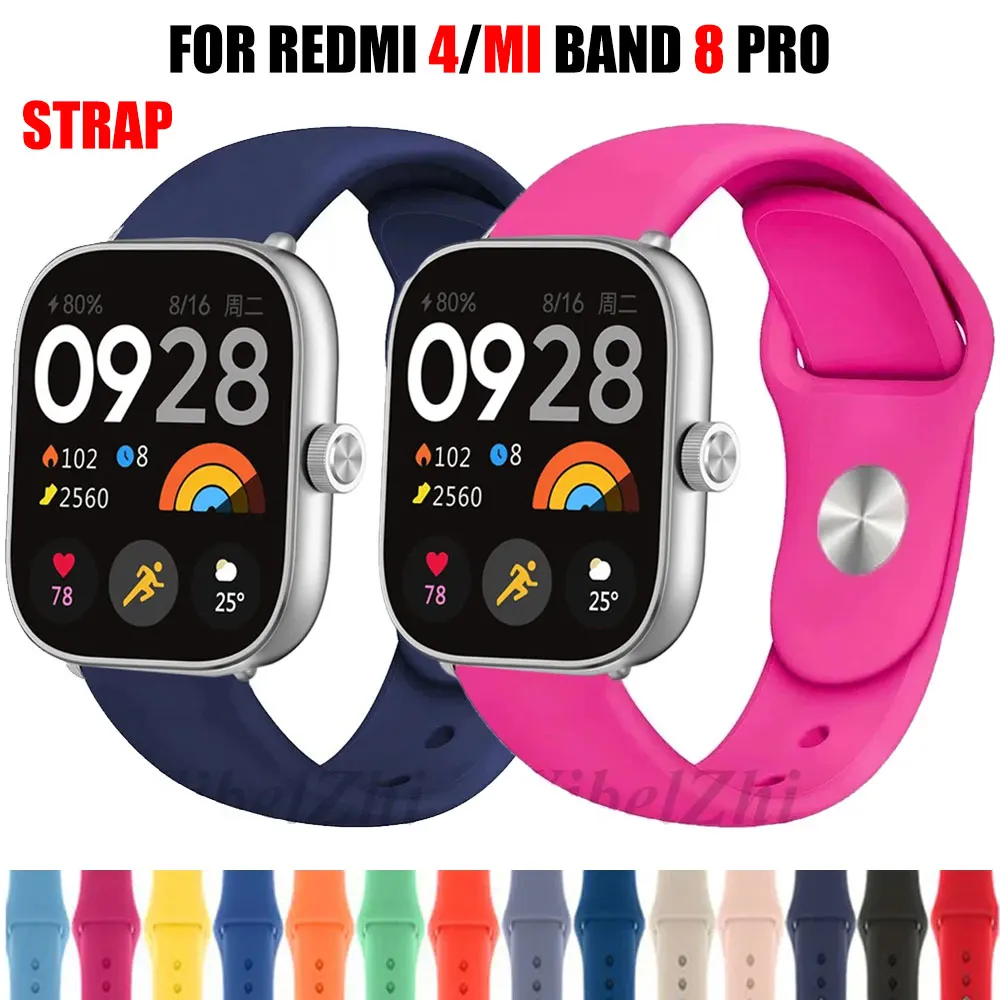 Sport Bracelet for Redmi watch 4 strap SmartWatch WristBand Accessories Soft Silicone Watchband correa for xiaomi mi band 8 pro