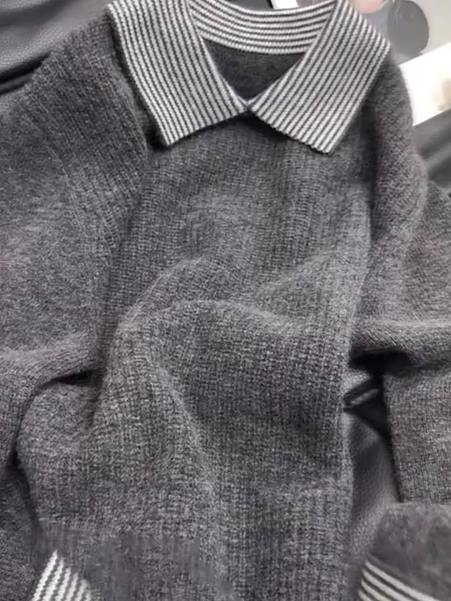 

Модный вязаный свитер с длинными рукавами, в полоску, в стиле пэчворк, зима 2025, женский, свободный крой, мягкий трикотаж, теплый термотоп