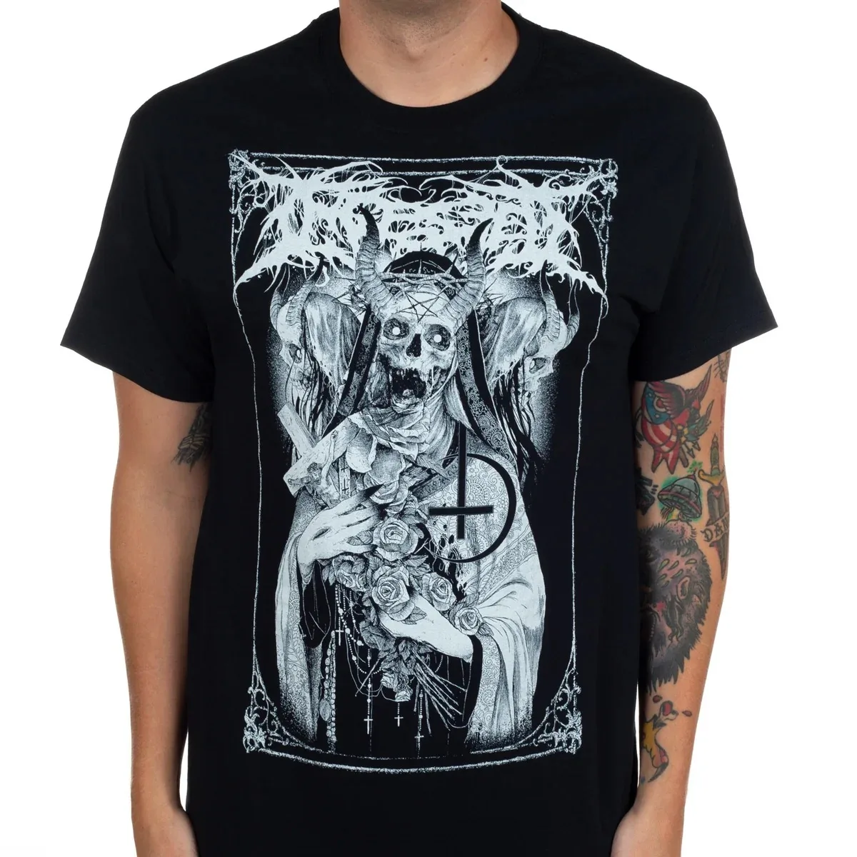 Ingested Brutal Death Metal Dark Religious Skull Scene Graphic Print T Shirt Classic Band Merch Unisex T Shirt