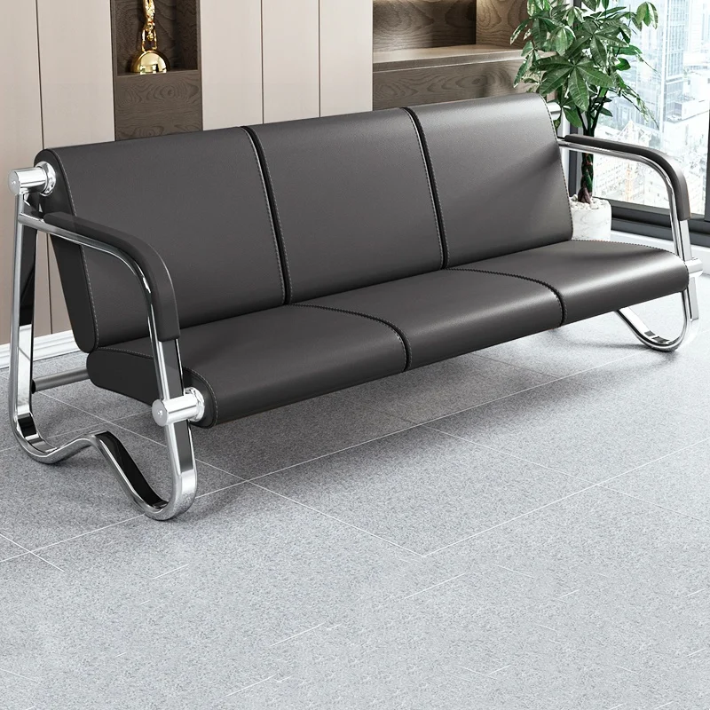 

Black Saloon Waiting Chair Metal Reception Seating for Beauty Salon Spa Clinic Lobby Office and Public Waiting Area Furniturepro