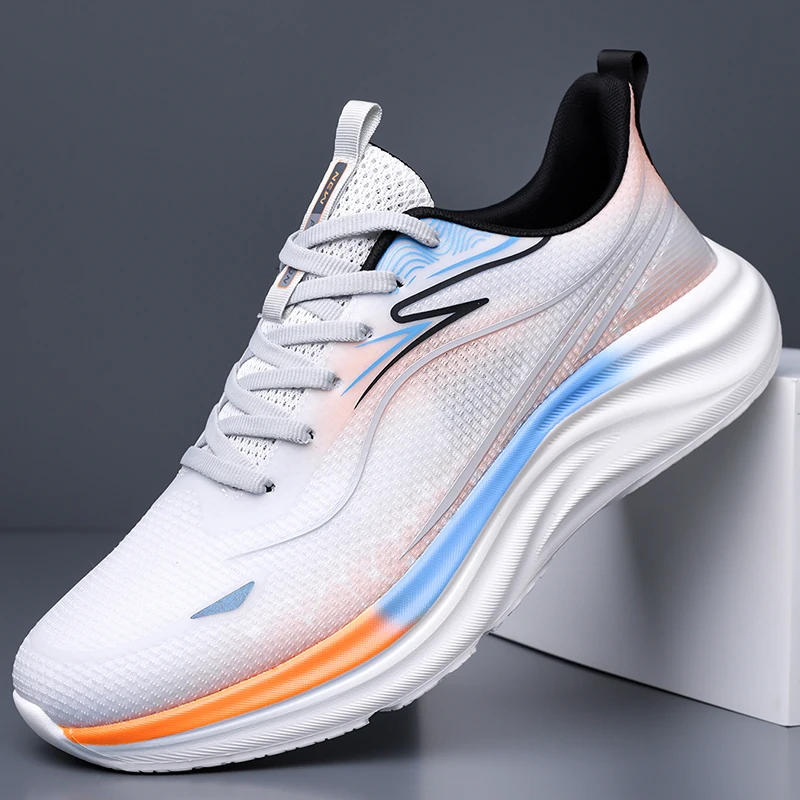 

Летние молодежные дышащие повседневные спортивные кроссовки из сетки, с мягкой подошвой, нескользящие, легкие, универсальные мужские кроссовки для бега